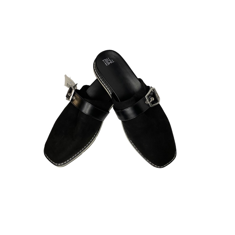 Time and Tru Black Slip On Clogs